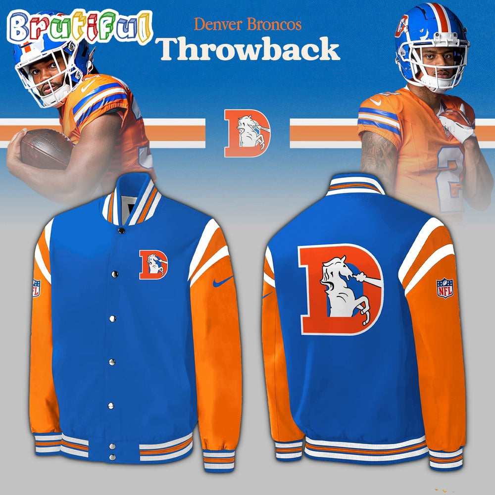 Denver Broncos NFL 2024 Throwback 1977 Baseball Jakcet