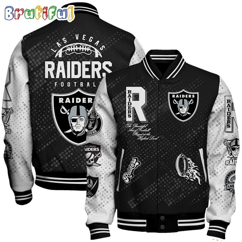 NFL Las Vegas Raiders Baseball Jacket Print Logo Team Football Jacket