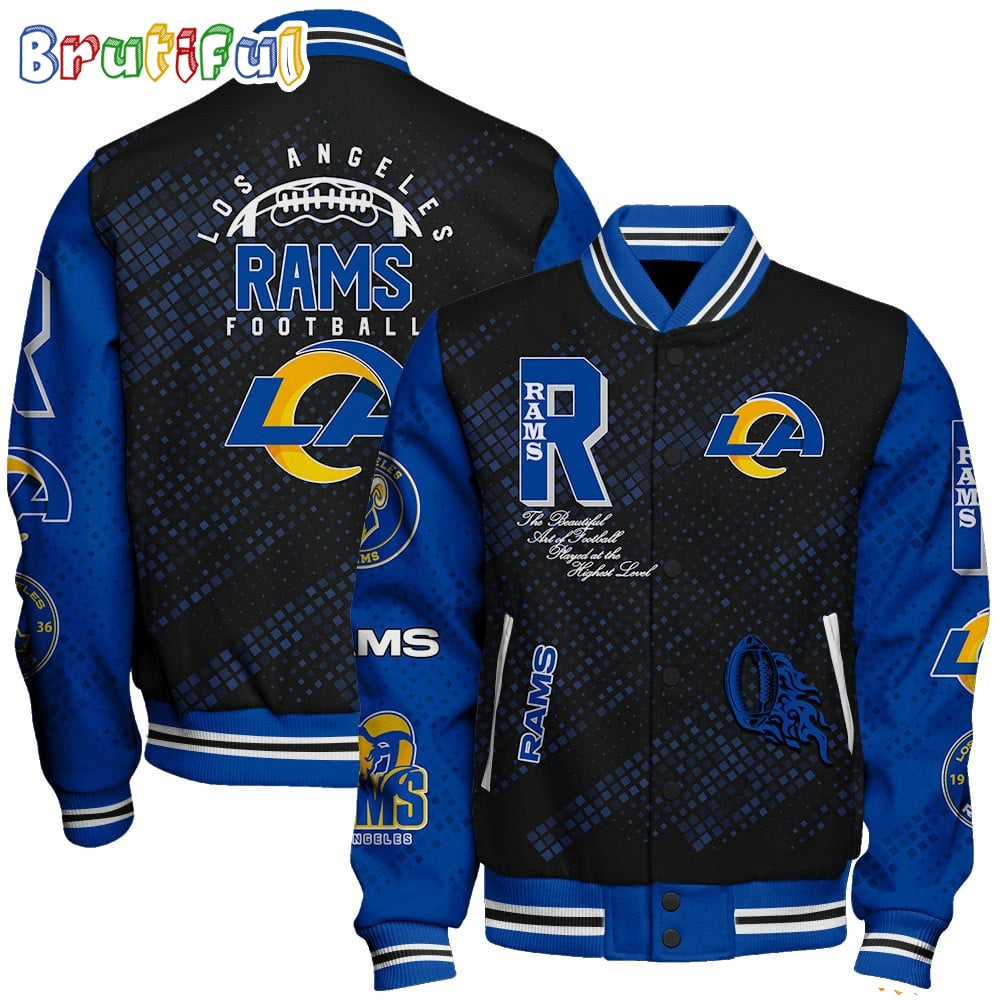 NFL Los Angeles Rams Baseball Jacket Print Logo Team Football Jacket