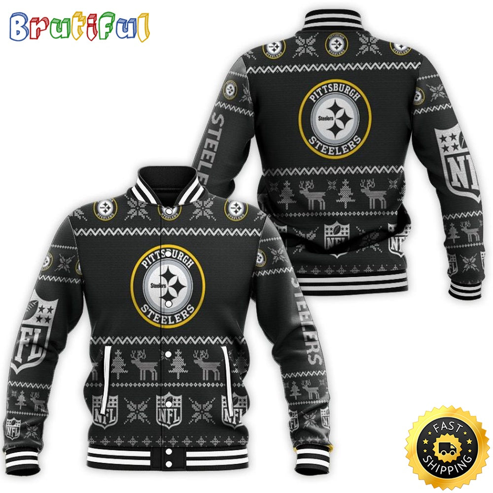 Pittsburgh Steelers Baseball Jacket Ugly Sweatshirt Christmas
