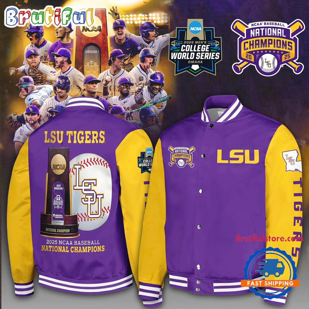 LSU Tigers 2025 NCAA Baseball Men’s College World Series Champions Locker Room Jacket