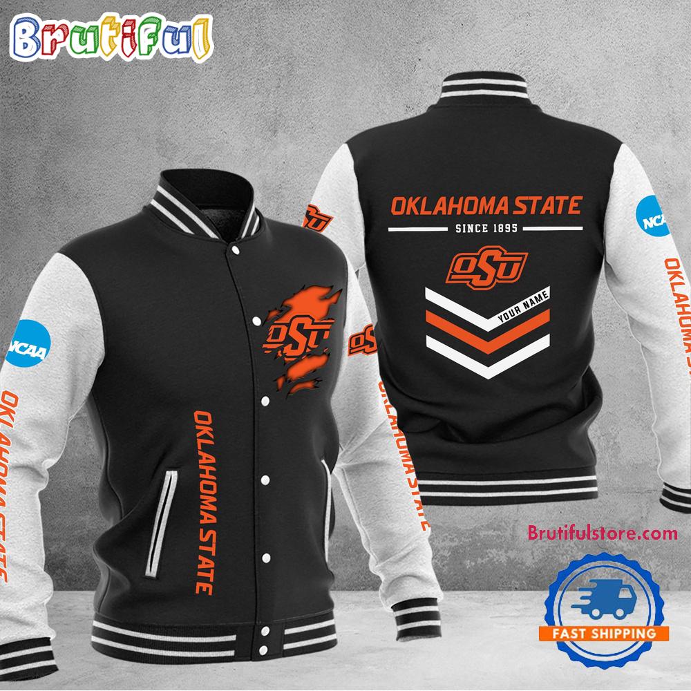 NCAA Oklahoma State Cowboys Personalized Sporty Varsity Baseball Jacket