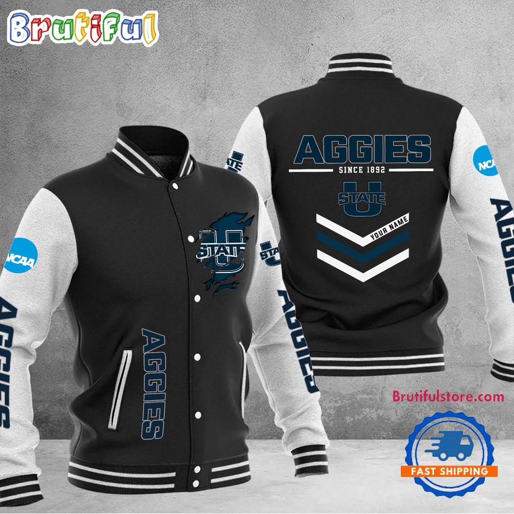 NCAA Utah State Aggies Personalized Sporty Varsity Baseball Jacket