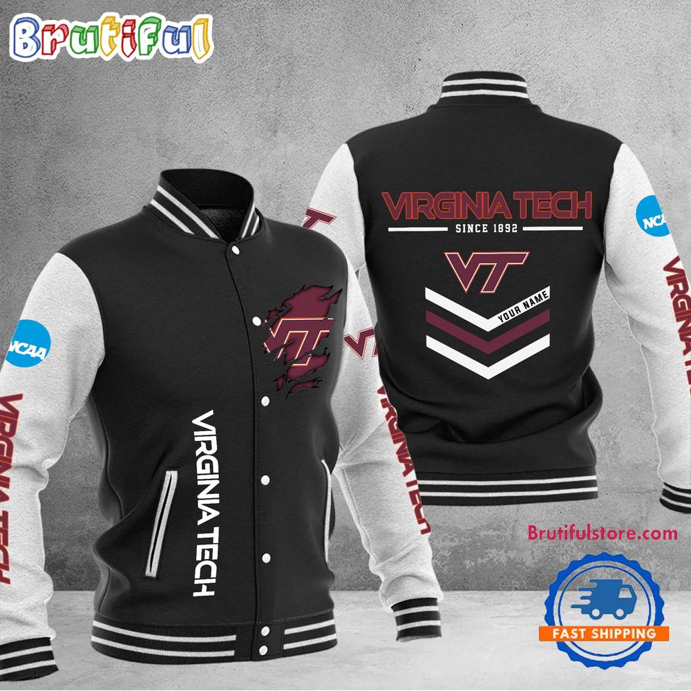NCAA Virginia Tech Hokies Personalized Sporty Varsity Baseball Jacket